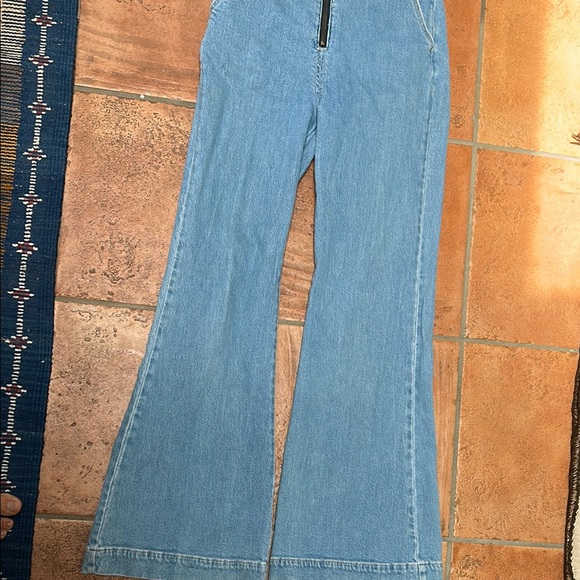 ROLLA'S Blue Flared Denim Overalls - Picture 5 of 8
